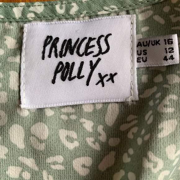 Princess Polly Printed Mini Dress, US 12, Light Green - Picture 4 of 4